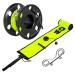Pluzluce 5FT/6FT Diving Surface Marker Buoy (SMB), Signal Tube Safety Sausage with 100FT Aluminum Big Finger Spool Reel and Double Ended Hook Clip for Underwater Scuba Diving Snorkeling 5ft Yellow Smb+black Reel