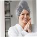 Soft Absorbent Hair Towel Wrap 3Pcs | Quick Dry Hair Turban with Cute Bear Button - 9.5x25 Inch - Buy Online on GoSupps.com