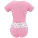 Lace Pajamas Bodysuit: LittleForBig Cotton Romper Onesie in Blushing Baby Pink 4XL - Buy Online on GoSupps.com