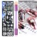 healthGUO Nail Art Stamping Plate Stamper Sponge Pen Halloween Pumpkin Bats Image Nail Polish Template Stamp Stencil Tools Kit 3