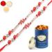 Ghasitaram Gifts Rakhi for Brother Rakhis Online - Set of 2-333 Diamond Rakhi with 100 GMS of Dryfruits Mix Can 2 Rakhi with 100 gms of Dryfruits Mix Can