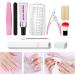 Gel Nail Kit With Tips | Girls Extend Nail Tips Set | With Nail Gel Nail Paint Brush Nail Scrub Strip Nail Scissors Nail Tips Nail Lamp Transparent Tips Nails Set - Buy Online on GoSupps.com
