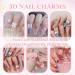 500pcs 3D Nail Charms 3D DIY Nail Art Charms Bow Nail Charms Cute Nail Art Decorations Supplies Cute Pearl Heart Star Moon Bowknot Rhinestones Gems Nail Decorations with Pickup Tool for Women Girls - Buy Online on GoSupps.com