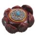 Tovinanna hand exercise plate player wood flower figure mini-lotus flower feng-shui vintage carvings wood carvings handicrafts wood carving sculpture decor wooden statue household office sandal wood 3.2x2.7cm as shown