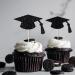 Leetaivie 24pcs Graduation Cupcake Topper - Black Glitter Graduation Cap Graduation Diploma Cupcake Topper- Class Of 2023 Graduation Party Cake Decorations - Buy Online on GoSupps.com