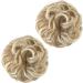 SARLA 2PCS Messy Hair Bun Scrunchies in Dirty Blonde - Synthetic Updo Hair Extensions for Women and Girls - Buy Online on GoSupps.com