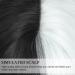 Yamel Black & White Wig with Red Gloves - Short Curly Wavy Half Wig for Women Halloween Cosplay - Buy Online on GoSupps.com