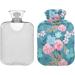 Naanle 2L Hot Water Bottle with Cover - Blue Pink Floral Hot Water Bottle for Back Pain Relief Hand & Foot Warmer Neck Warmth & Cold Therapy - Buy Online on GoSupps.com