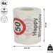 Happy Birthday Toilet Paper 4er Set | 50th Birthday Motif | 24m 2-Layer | Perfect for Celebrations - Buy Online on GoSupps.com