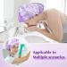 Arqumi Reusable Shower Cap with Ribbon Bow | Waterproof Double-Layer Bath Cap for Women Men | Large Elastic Hair Bonnet for Long Thick Hair - Purple C Shower Cap - Buy Online on GoSupps.com