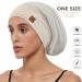Silk Satin Sleep Cap Bonnet for Natural Curly Hair | Adjustable Night Cap OATMEAL - Buy Online on GoSupps.com