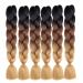 Ali Show 6Pcs Ombre Synthetic Braiding Hair - Jumbo Braids & Mambo Twist Extensions (24inch Black Brown) - International Shipping - Buy Online on GoSupps.com