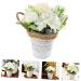 Zerodeko Potted Hydrangea Blue Faux Flowers Ceramic Decor Green Home Decor Spring Decorations for Home Fake Flower Adornment Outdoor Decoration Faux Hydrangea White Props Plastic Artificial White 17x17x19cm - Buy Online on GoSupps.com