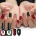 Christmas Gel Nail Polish Set Glitter Red Green 2 Colors Burgundy Dark Red Soak Off LED/UV Lamp Manicure Nail Varnish Sets for Women Nail Art Salon DIY Home