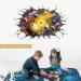3D Planet Wall Stickers | Cosmic Galaxy Decals for Nursery | Outer Space Decor for Kids Room | Stars and Solar System Wall Decoration | Yellow - Buy Online on GoSupps.com