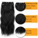 Clip In Beach Wavy Hair Extensions - 4 Pieces Black Synthetic Hair for Women | Thick Soft 50cm Full Head Extensions (1B#) - Buy Online on GoSupps.com