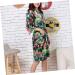 Angoily 1pc Floral Kimono Hair Dressing Gown Salon Client Night Gown Sleepshirt Overalls Girdle Kimono Robe Hair Coloring Cape Safety Gowns Belt for Hip Thrust Waist Belt Apron Spa Flowers - Buy Online on GoSupps.com