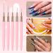 WLLHYF 5Pcs Pink Nail Art Liner Brushes Painting Nail Art Brushes for Long Lines Details Fine Drawing Nail Dotting Drawing Tool Set 7mm/9mm/11mm/15mm/25mm(Pink - Buy Online on GoSupps.com