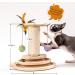 Interactive 2-Layer Cat Turntable Toy with Feather - Includes 8 Balls and 2 Sisal Dangling Balls - Cat Scratching Post for Indoor Cats - Buy Online on GoSupps.com