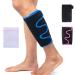 360 RELIEF - Neoprene Calf Sleeve Support for Shin Splint | Pain Relief Cycling Running Jogging Workout Marathon Triathlon Hiking | Balck/Blue with Mesh Laundry Bag | Black/Blue