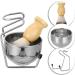 Lurrose 3 Piece Men's Shaving Set - Stainless Steel Brush Holder Soap Dish & Badger Hair Beard Brush - Perfect for Home & Salon Use - Buy Online on GoSupps.com