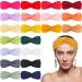 20 Pcs Headbands for Women Twist Knotted Hair Bands Solid Color Stretchy Head Bands Boho Hair Accessories Vintage Elastic Womens Headbands Criss Cross Turban Plain Head Wraps for Yoga Workout