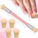 Greoer Nail Art Sponge Brush Applicator with 4 Pieces Replacement Head Double Head Acrylic Nails Ombre Sponge Nail Design Accessories for UV Gel and False Nail Art Rendering Tools (Orange)