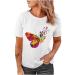 2023 Summer Butterfly Graphic Tees for Women - Plus Size Crewneck T-Shirt in Multicolor Large | Short Sleeve Tops - Buy Online on GoSupps.com