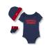 Levi's Kids Classic batwing infant hat bodysuit bootie set 3pc Baby Boys 0-6 Months Dress Blues