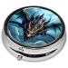 Flying Dragon Round Pill Box | 3 Compartment Portable Organizer for Travel | Black Pill Box for Easy Medication Management - Buy Online on GoSupps.com