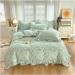 Ruffle Bedding Set 1 Bed Duvet Cover 2 Pillow Cases No Sheets Super Soft Touch Floral Style Soft (1 150x200cm) - Buy Online on GoSupps.com