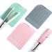 Heat Resistant Straightener Pad 3 Pcs 8.6 x 6.2 Inch Travel Silicone Heat Resistant Mat Heat Mat for Curling Iron Straightener Holder Flat Iron Mat for Hot Hair Dryer Salon Tools (Pink  Green  Gray)