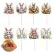 Aizuoni Easter Eggs Cupcakes Toppers Bunny Cake and Cupcake Toppers | Wafer Rice Paper Cake Toppers Decoration for Easter and Birthday