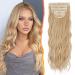 BARSDAR clip in Extensions 5 PCs Long wavy clip in hair extensions thick natural soft synthetic hair part for women girl -50 cm honey blonde with an accumulator 50 cm honey blond
