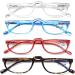 Buy AQWANO Half Moon Reading Glasses - 4 Pairs Blue Light Blocking Eyewear for Men & Women | Anti-Glare UV Filter & Spring Hinge - 2.5x Full Frame - Buy Online on GoSupps.com