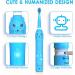 Kids Sonic Electric Toothbrush Rechargeable - Ages 3-12 | 30s Reminder, 2 Mins Timer, 6 Modes, 6 Brush Heads, Wall-Mounted Holder - Blue - Buy Online on GoSupps.com