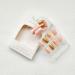 Glossy White Flower Gold Glitter Square Press-on Nails with Rhinestone Design - 24Pcs - Buy Online on GoSupps.com