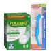 Dentu-Care & Polident 84 Tablets bundle with Dentu-Care Denture Brush for Maintaining Good Oral Care for Full Partial Dentures