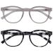Opulize Blu - Reading glasses Blue light filter 2 Pack Cool Radio Frame spring hinges improve the sleep computer gaming anti -reflective men bb5-13 +2.50 dioptria ice / gray black turtle