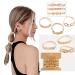 Gold Bracelet Hair Ties - 3PCS Set for Women | Stylish Elastic Bracelet Hair Ties | Cute Wrist Accessory for Thick and Thin Hair - Buy Online on GoSupps.com