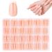 JSRQT 360 Pieces French Tip False Nails Artificial Acrylic French Nails Stick on Nails Nude Color Full Cover Fake Nails Tips for Women Girls Press on Nails Square Long Nail Art Manicure Decorations