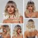 OUFEI Ombre Blonde Short Wavy Wig with Bangs - Heat Resistant Synthetic Hair for Daily Wear and Cosplay - Buy Online on GoSupps.com