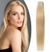 SEGO TAPE in Extensions Hair extension glue remy real hair 20 Tressen hair part remy hair with 10pcs free tapes -50g Hellblond#613 16 '' (45cm) -50g