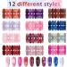 12 Sheets Glitter Gradient Nail Polish Sticker Strips Marble Nail Decal Strips Self Adhesive Gel Nail Wraps Supplies Strips with Nail File Nail Art Sticker for Women Girls DIY Nail Art - Buy Online on GoSupps.com