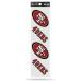 Rico Industries NFL Football San Francisco 49ers Quad Decal 3" x 12" White Pack of 4