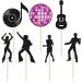 24Pcs 70's Disco Cupcake Toppers Glitter 70s Disco Ball Guitar Dancing Cupcake Picks for Music Wedding Birthday 70's Disco Dancer Cupcake Decorations Party Supplies Black Type 12 - Buy Online on GoSupps.com