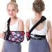 Fotgok Breathable kids Arm Sling with Waist Belt for Shoulder Children-Shoulder Immobilizer with Strong Support-Padiatric Breathable Arm Support Brace for Shoulder Injury  Red Rose (Large)