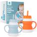 Toddler Straw Sippy Cups Set - Soft Silicone Training Cup with Non-Slip Handle, No-Spill Lid, PA Free, Dishwasher Safe - Blue & Orange - Buy Online on GoSupps.com