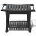 Bamboo Shower Stool Bench Waterproof with Storage Shelf for Shaving Legs or Spa Bath Seat in Bathroom & Inside Shower for Adults Seniors Elderly (24 x 13.4 x 18.5 inches+Black)