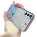 Tivenfezk nadoli glitter diamond case for samsung galaxy s21 Fe sparkle flower butterfly cell phone cover soft slope cover frame glossy silicone rhinestos case protective cover samsung galaxy s21 fe blue